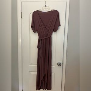 West Kei Flutter Sleeve High/Low Wrap Dress